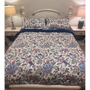 Vintage Thomasville Queen Full Comforter Sham Reversible 92" x 86" Floral Granny